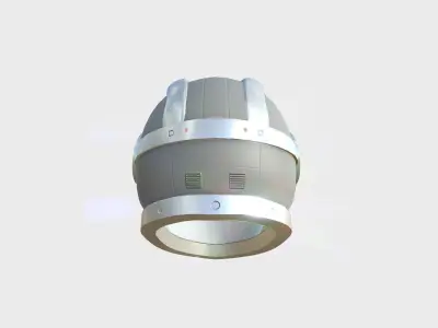 Astronaut Helmet B07 Gray White - Character Design Fashion Low-poly 3D model