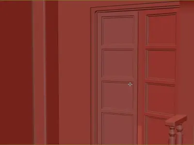 Bungalow pair of doors Low-poly 3D model