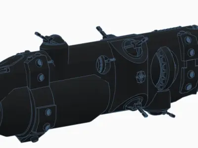   combat spaceship 3D print model