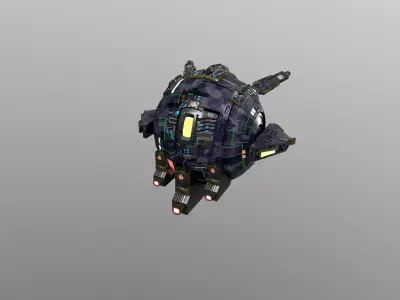 Sci-Fi Military Drone 2  Low-poly 3D model