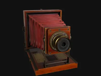 Retro camera Low-poly 3D model