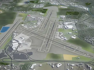 Nashville - International Airport - BNA Low-poly 3D model
