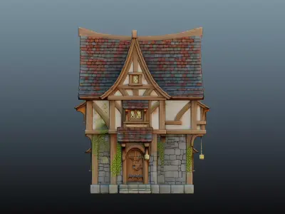 Mediaval Fantasy Stone House EM-16 3D model 3D model