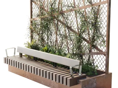 Plant Box Garden dirty metal - Outdoor Plants 190 3D model