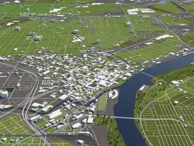 Toledo 50x50km 3D City Map 3D model