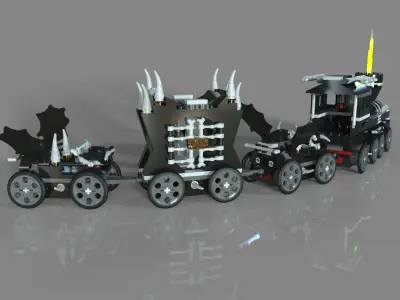 Lego train monster 3D model