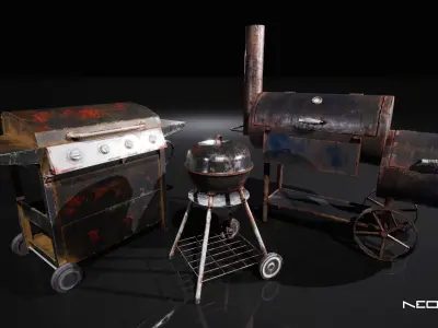 Backyard Props Low-poly 3D model