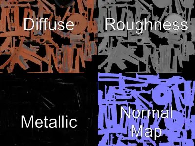 Outdoor Trash Bin Model Pack with Detailed LODs Low-poly 3D model