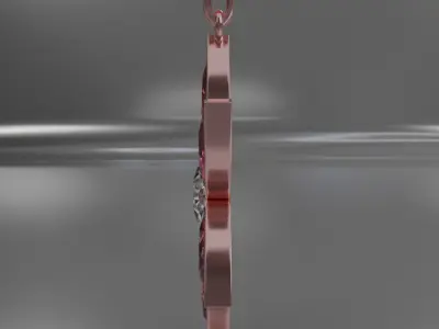 pendant Rose gold Verdeluna Etoile with spinel 3D model 3D model