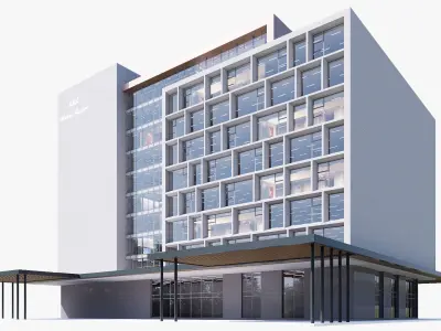 Hotel Low-poly 3D model purchase