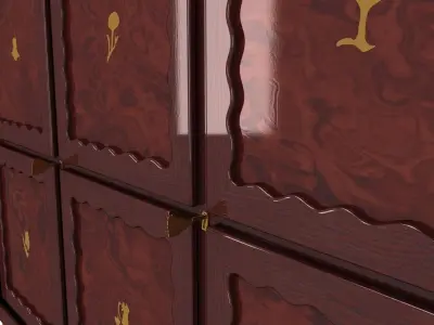 classical walnut cabinet 3D model