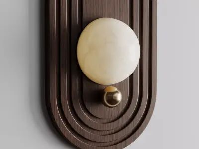 Trento Walnut Carved Sconce  Low-poly 3D model