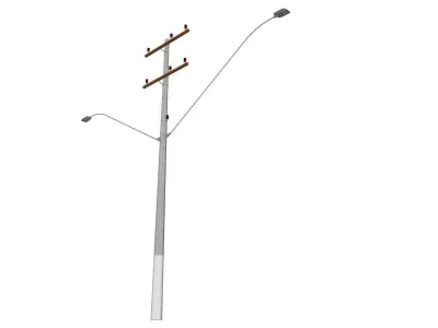 Concrete Lamp Post - Light Pole - Light Post - Street Light 24 3D model