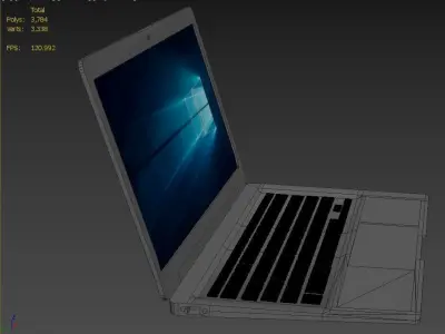 Laptop 3d Model with windows 3D model