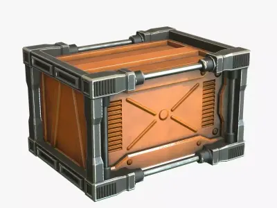 Scifi Crate for Games Low-poly 3D model