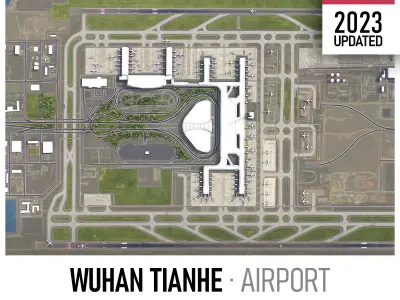 Wuhan - Tianhe Airport - 3D Model Low-poly 3D model