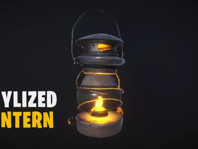 Stylized Lantern Low-poly 3D model