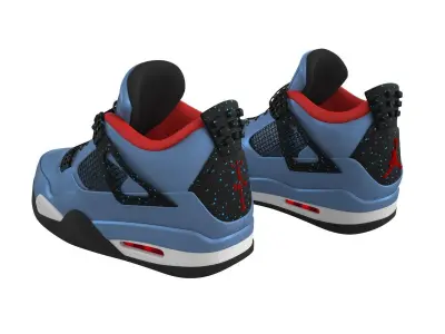 Air Jordan 4 Travis Scott Shoes 3D model