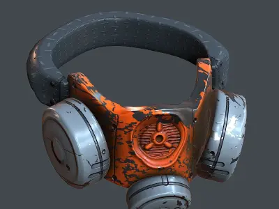 Gas mask helmet 3d model scifi Low-poly  Low-poly 3D model 474