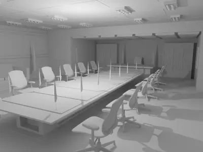 President Office No Material 3D model