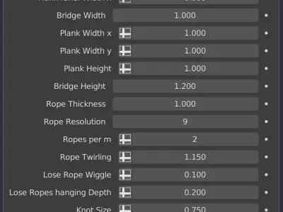 Procedural Rope Bridge - Blender Geo Nodes 3D model