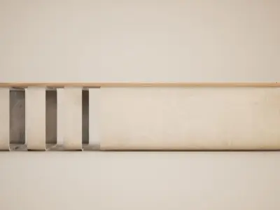 Bench made of concrete Free low-poly 3D model