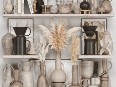 Decorative Set Rustic style - collection 02 3D Model Pack