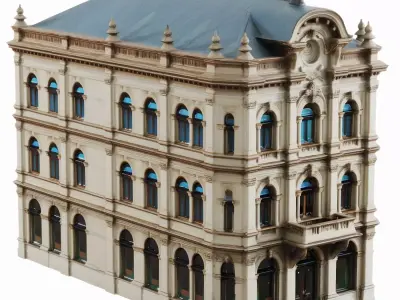 Classic European City Building 3D Model 3D model