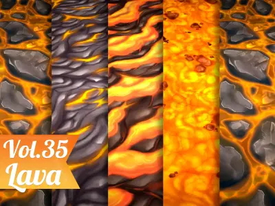 Stylized Lava Vol 35 - Hand Painted Textures Texture