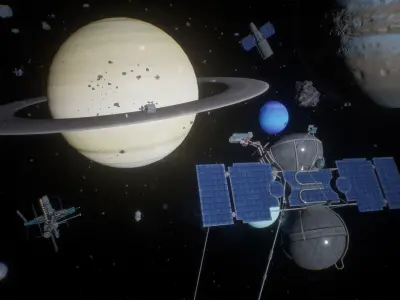 Ultimate Space Package  50 Assets Low-poly 3D model