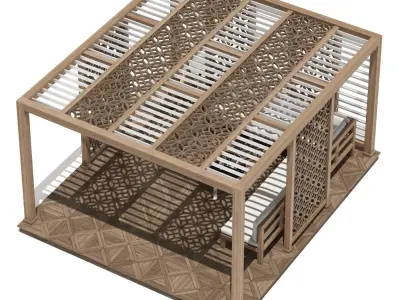 Gazebo outdoor furniture set  3D model