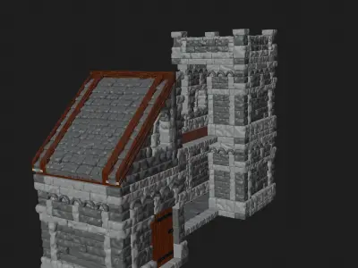 fantasy defence walls and entrance miniature 28mm tabletop games 3D print model