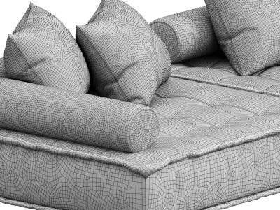 Restoration Hardware Tufted French Floor Cushions 3D model