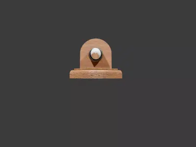 Basic Vintage Wood Wall Sconce with Candle Free low-poly 3D model