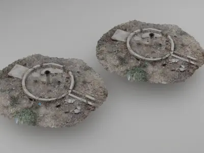 Destroyed boaring Photo-scan Re-Typologies Low poly Model 3D model