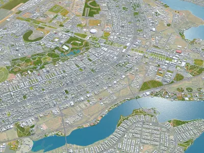 Brasilia Downtown in Brazil Low-poly 3D model