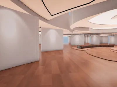 VR Art Gallery 21 Baked 3D model