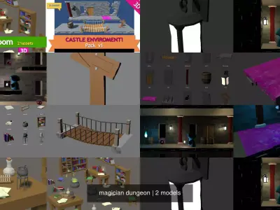 magician dungeon 3D Model Pack