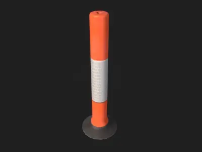 Exterior Plastic Post Construction Bollard  Low-poly 3D model
