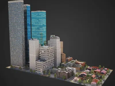 City District H21-R29 MAYA Low-poly 3D model