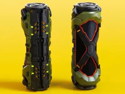SciFi Barrels set 3D model buy