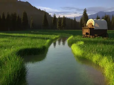 Pine Forest 3d Scene 3D model