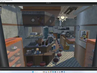 Japanese Ramen Shop 3D Model - Unity Ready Low-poly 3D model