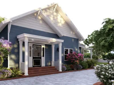  3D Exterior Scene 3D model design garden and landscape 3D model 11