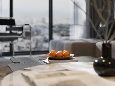  Living Room And Kitchen Interior Model 3D model