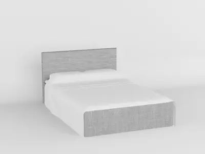 bed maden in light color with gray bumpers  Low-poly 3D model