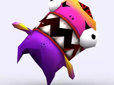3DRT - Crazy Micromonsters Low-poly 3D model