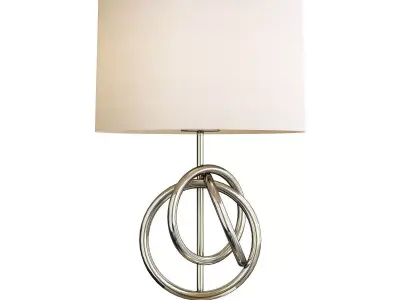 Decorative Polished Nickel Table Lamp With White Fabric Shade Low-poly 3D model