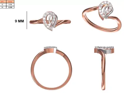 Ladies-Elegant Stone Rings For Womens 48 3D print model