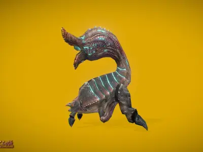 Aliens Spitter Low-poly 3D model